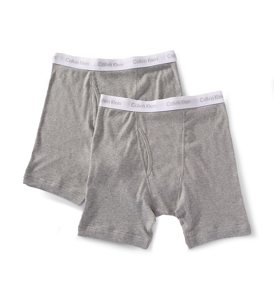 Calvin Klein NU8586 Tall Man 100% Cotton Boxer Briefs - 2 Pack (Heather Grey)