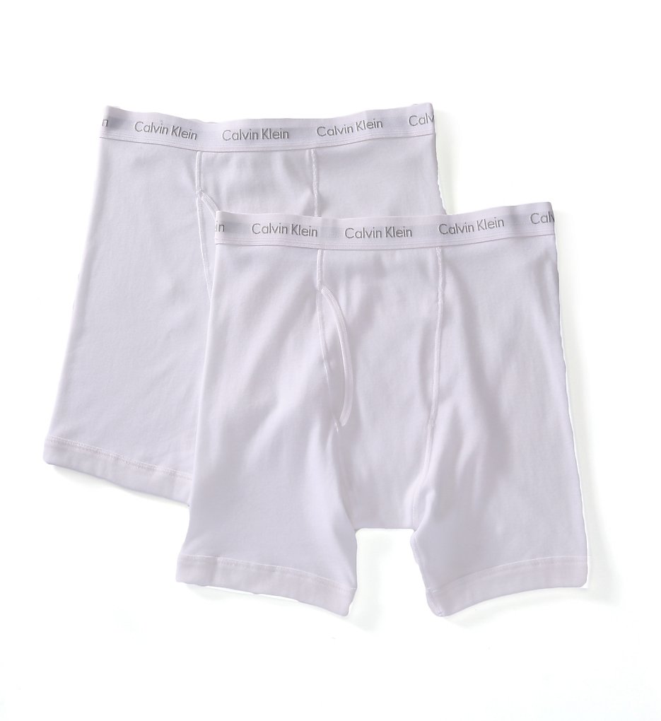 Calvin Klein NU8586 Tall Man 100% Cotton Boxer Briefs - 2 Pack (White)
