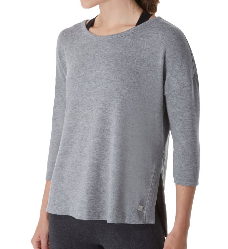 3/4 Sleeve Pullover Top with High Side Vents-acs