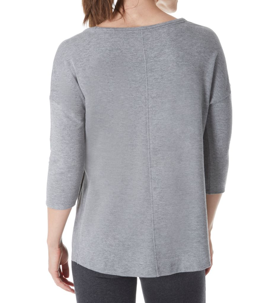 3/4 Sleeve Pullover Top with High Side Vents-bs