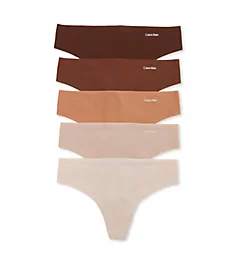 Invisibles Thongs - 5 Pack BchwdCdrSndlwdSprcUmbr XL