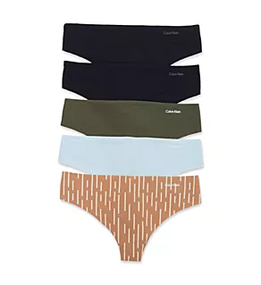 Invisibles Thongs - 5 Pack BchwdCdrSndlwdSprcUmbr XL