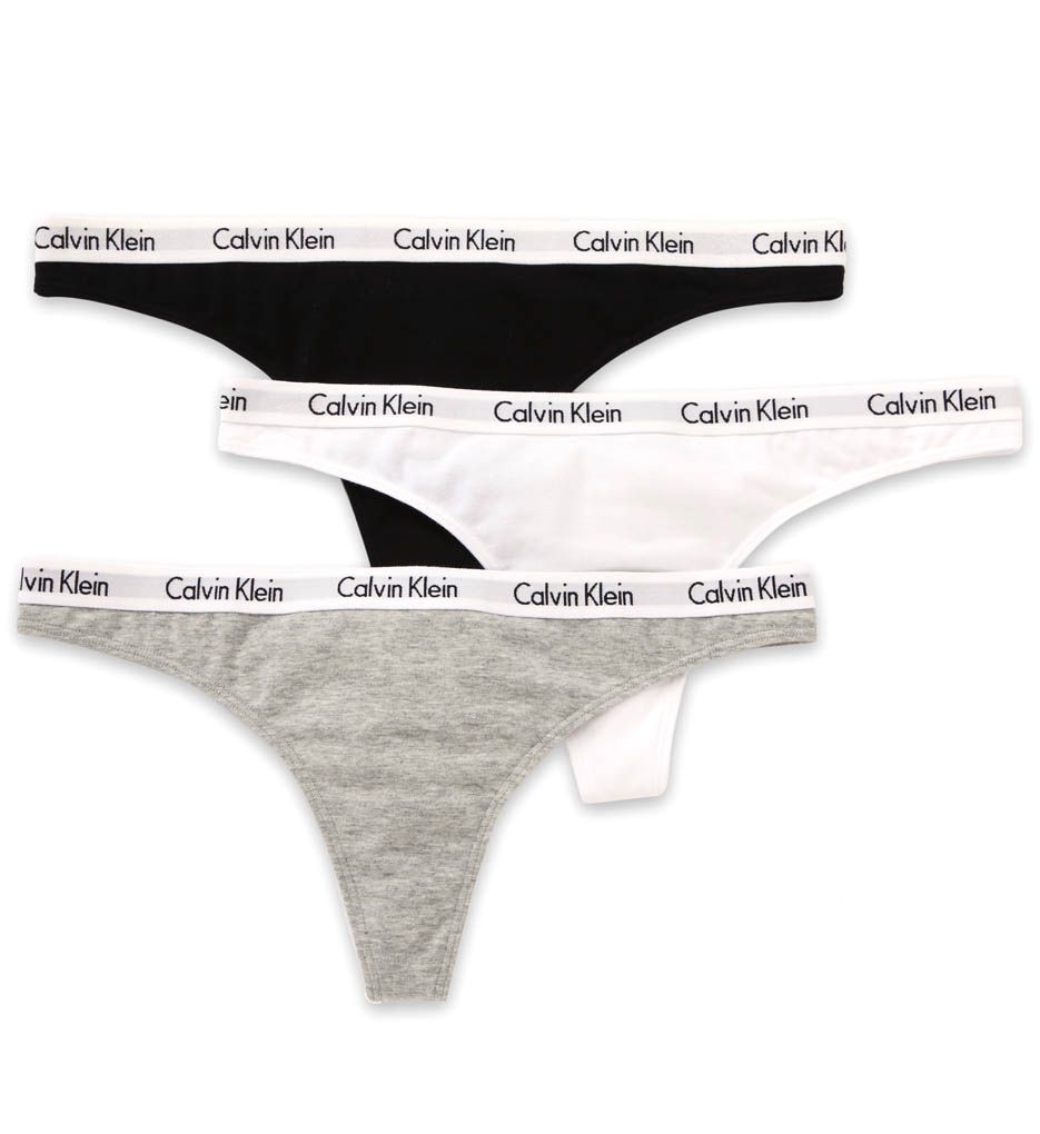 Calvin Klein Carousel 3-Pack Thong, Black/White/Black