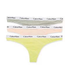 Carousel Thong - 3 Pack Coral/CyberGreen/Gray L
