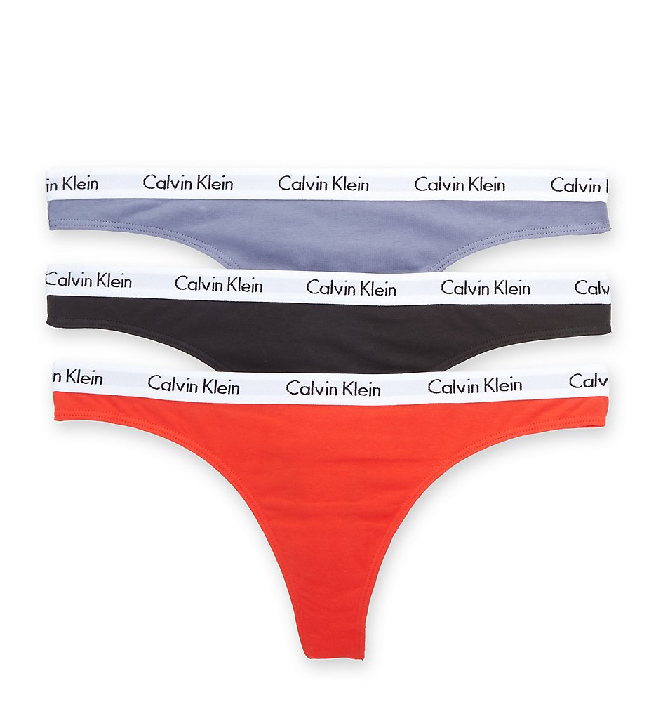 Calvin Klein : Calvin Klein QD3587 Carousel Thong - 3 Pack (Tuscan Terra Assort2 XS)
