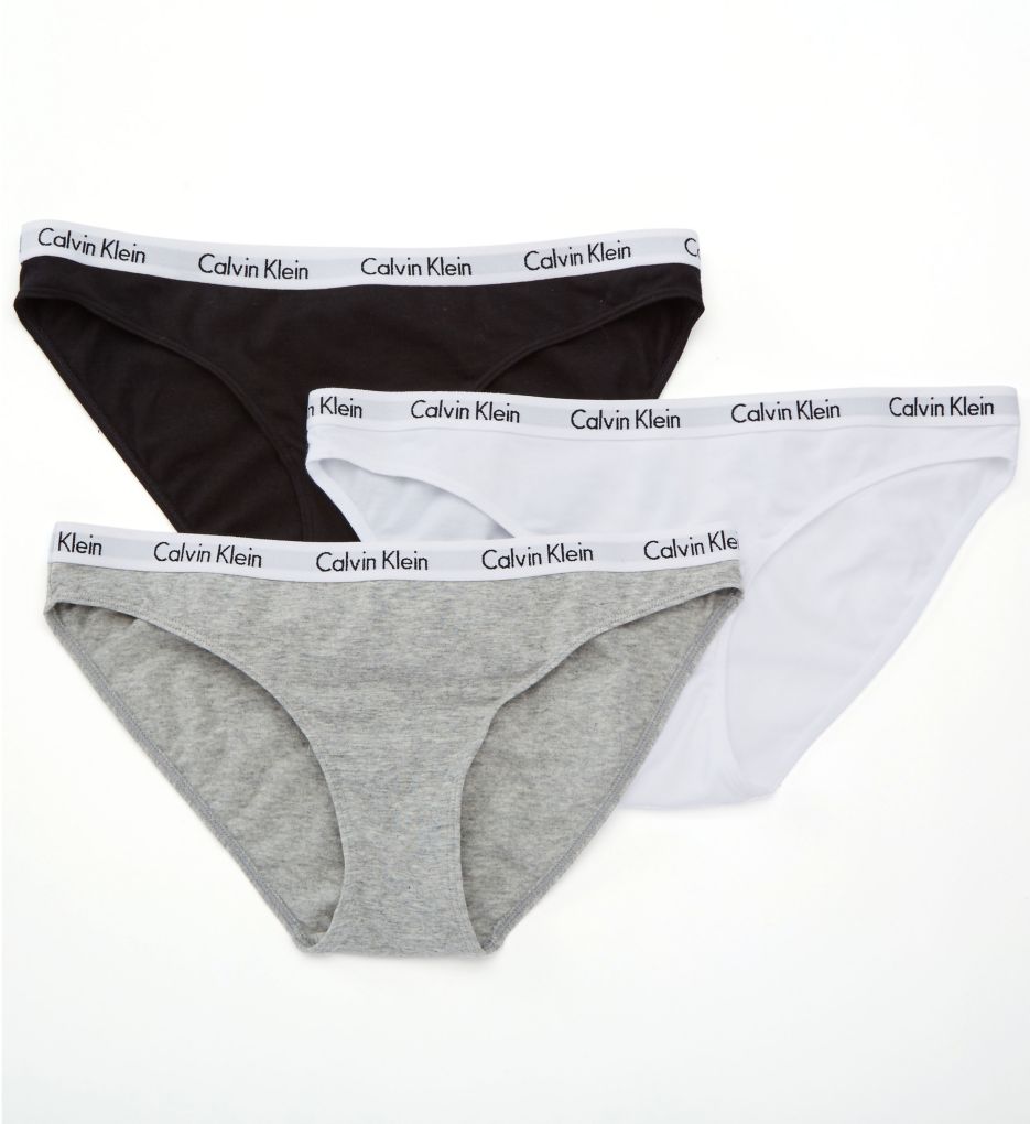 Calvin Klein Women's 3-Pack Bikini Underwear with Logo Elastic Waistband