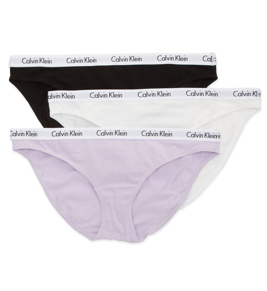 Calvin Klein Women`s 3 Pack Carousel Cotton Bikini Panty, Black