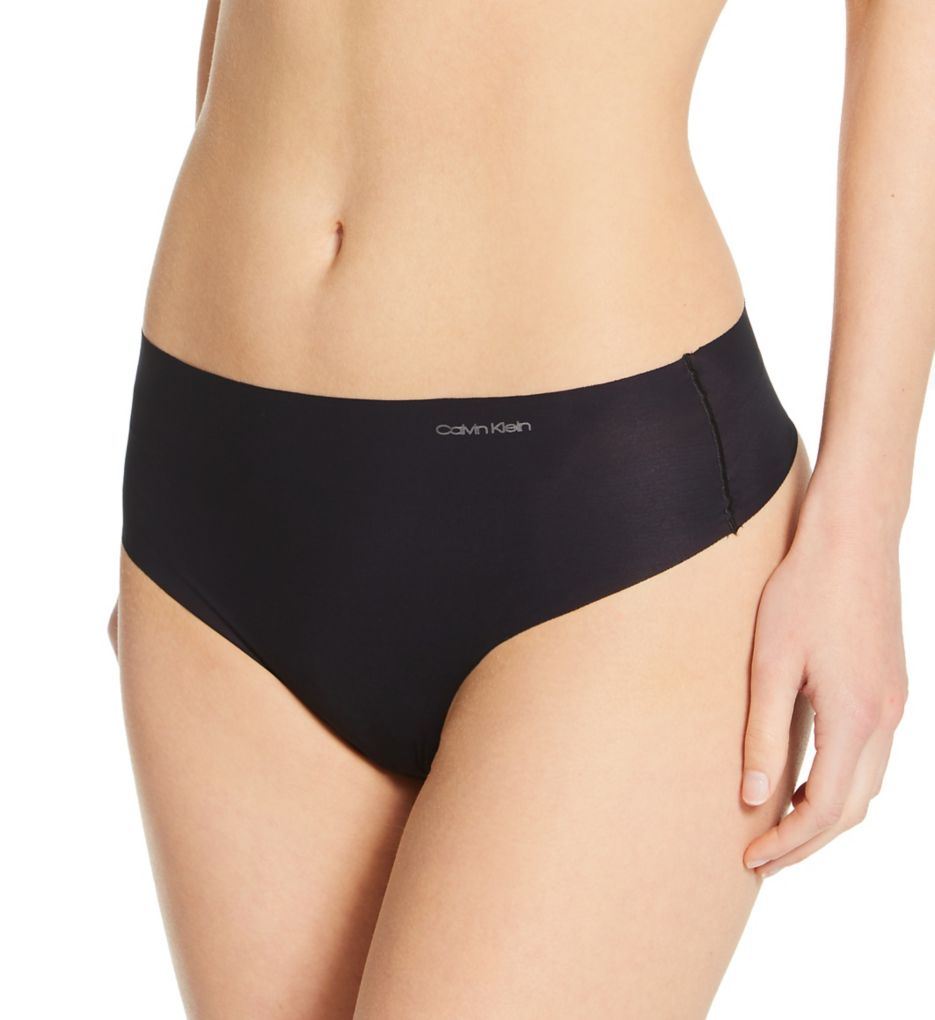 Calvin Klein Women's Invisibles High Waist Thong Panty in Black | Size Small | HerRoom.com