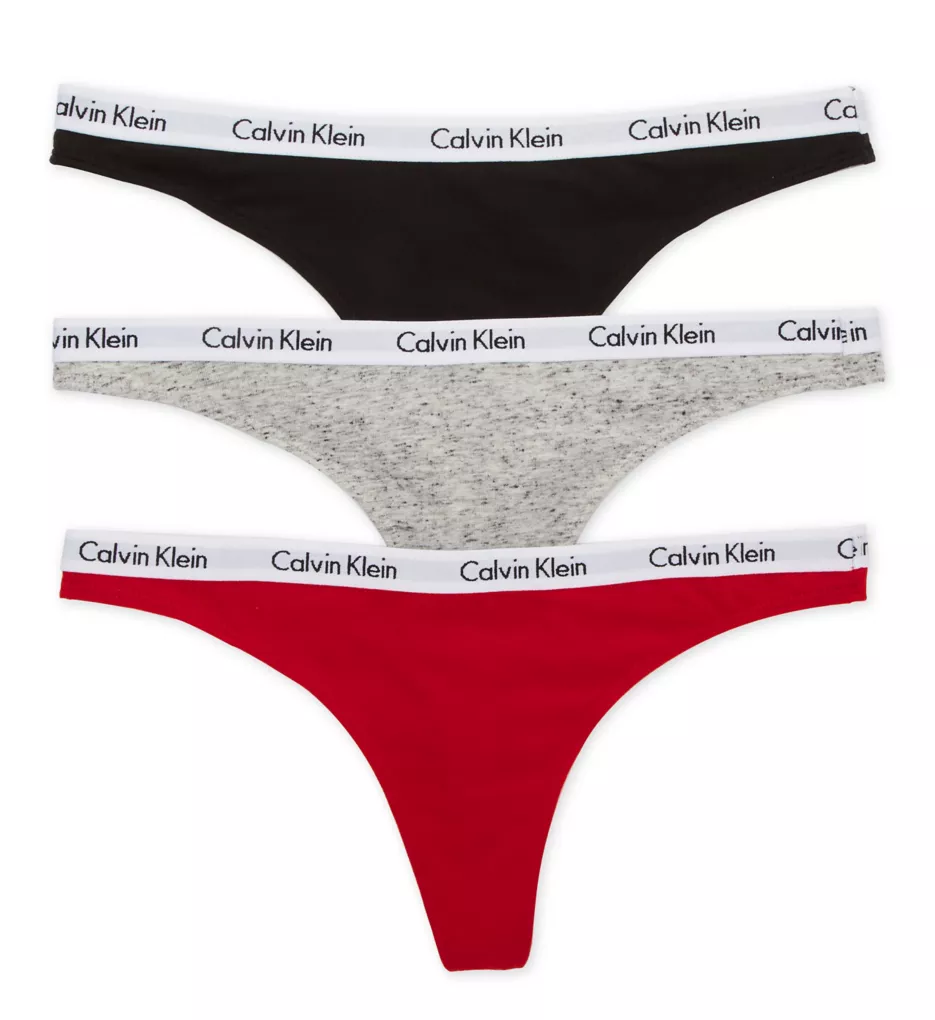 Carousel Thong - 3 Pack Black/Heather/Rouge S