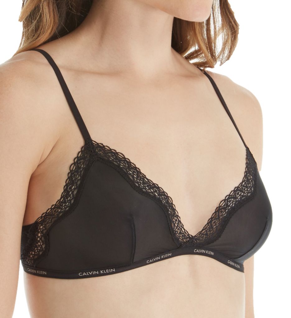 Sheer Marquisette with Lace Unlined Triangle Bra-acs