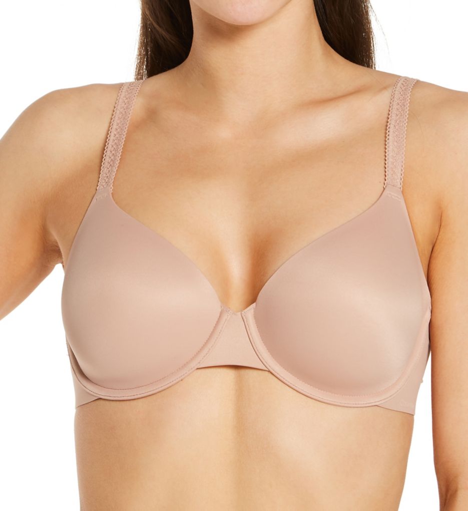 CK ONE Liquid Touch picot-trimmed stretch-jersey underwired plunge bra