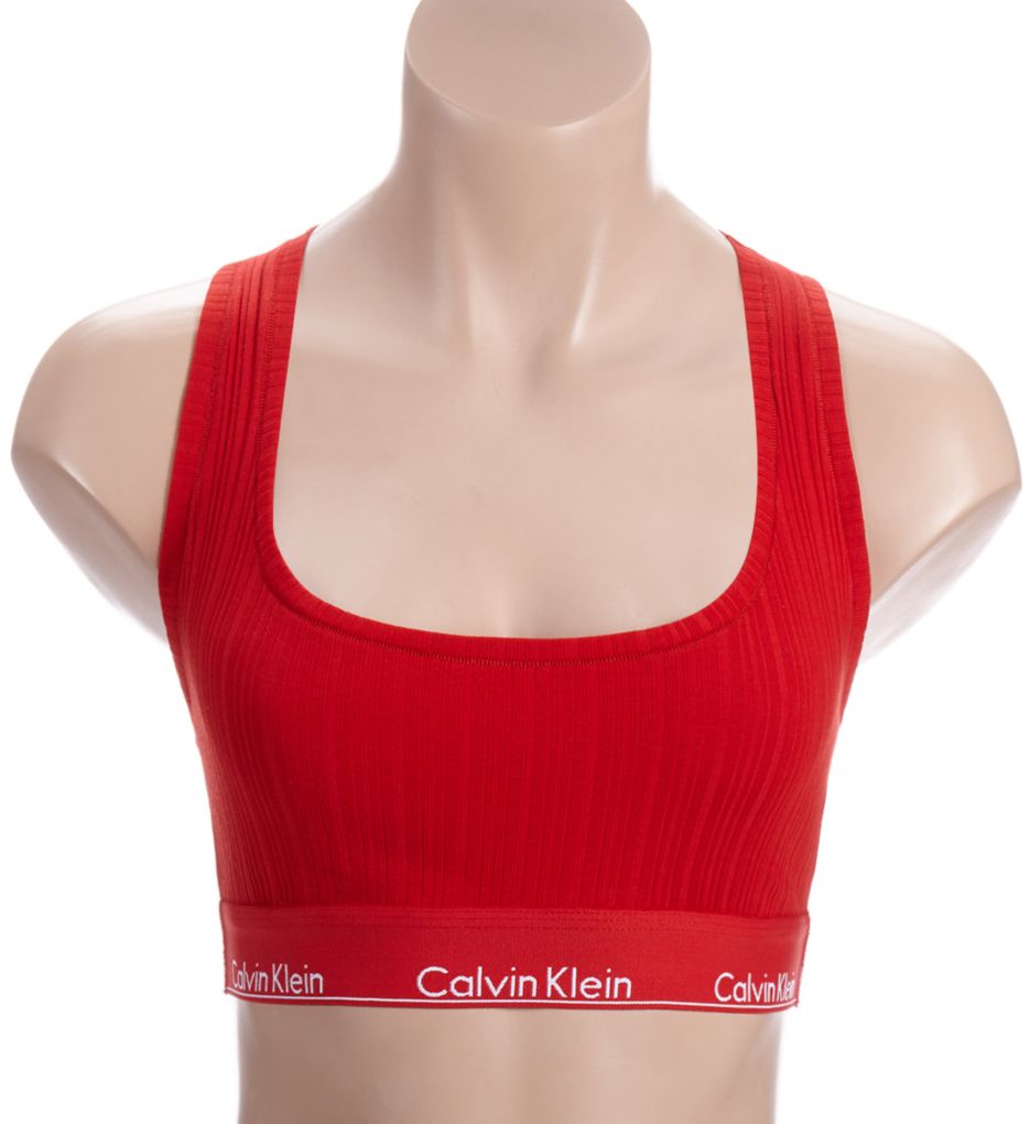 Modern Cotton Ribbed Unlined Bralette-fs