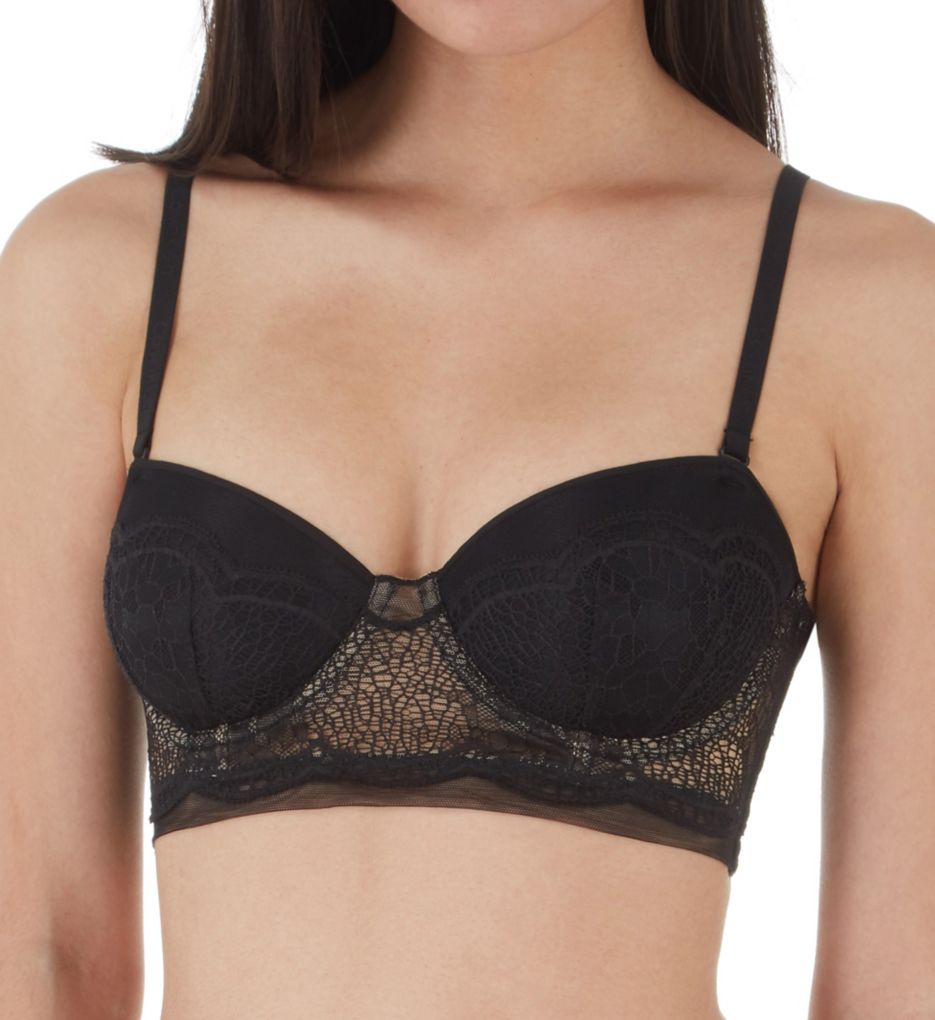 CK Crackled Lace Strapless Longline Bra-acs