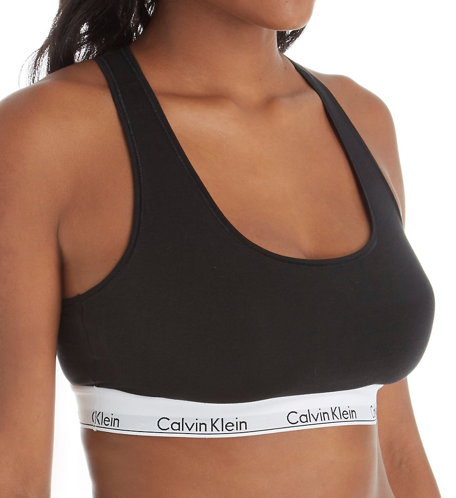 Calvin Klein : Calvin Klein QF5116 Modern Cotton Plus Size Unlined Bralette (Black 3X)