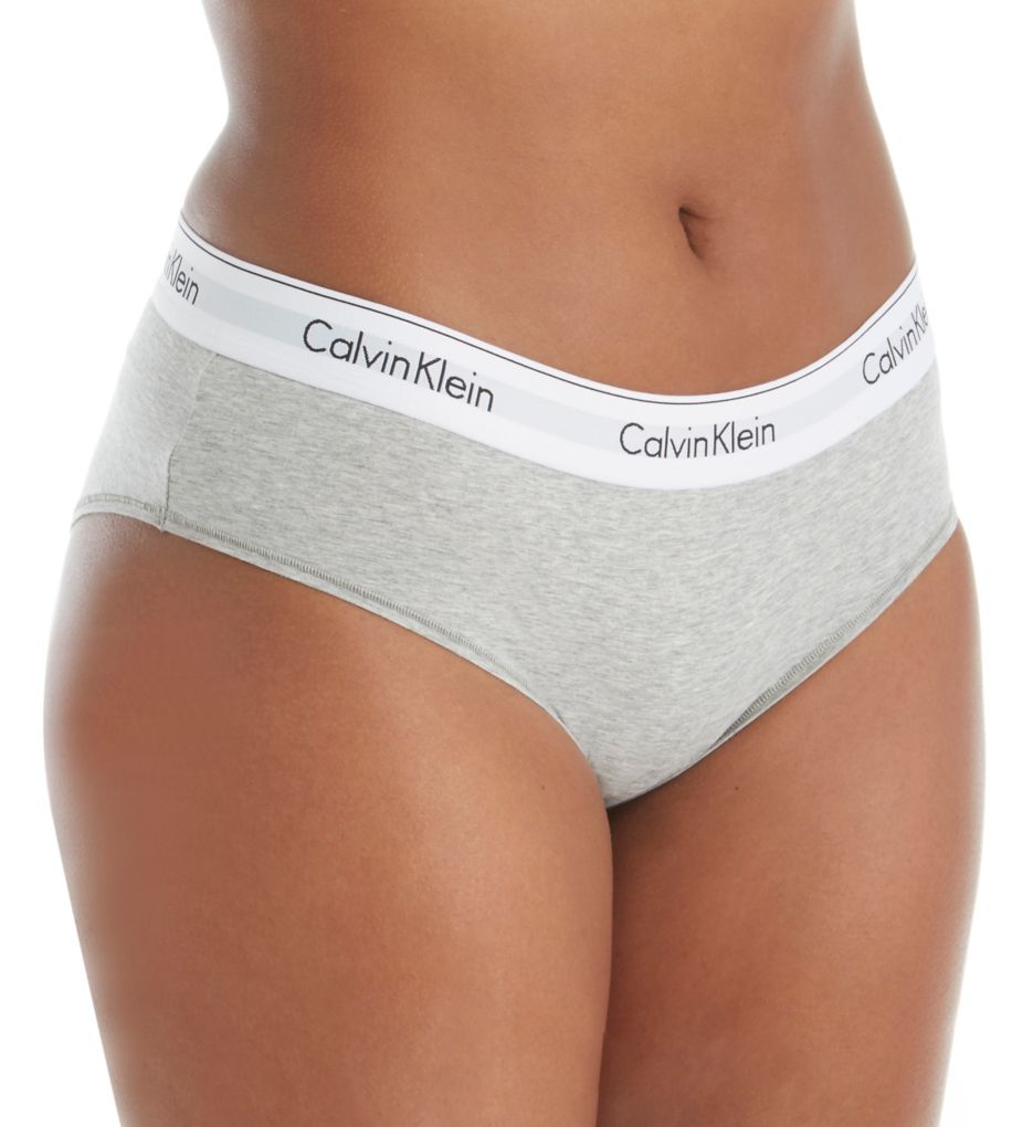 Calvin Klein Women's Modern Cotton Plus Size Boyshort Panty in Grey Heather | Size 2XL | HerRoom.com