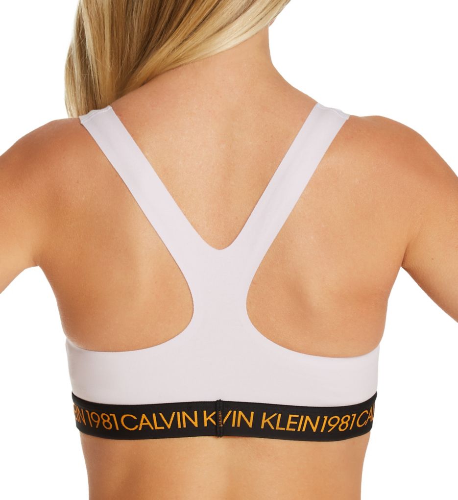 Calvin Klein 1981 Bold cotton logo triangle bralette in black