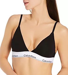 Modern Cotton Lightly Lined Bralette Black XS