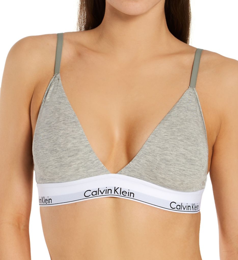 Modern Cotton Lightly Lined Triangle Bra, grey