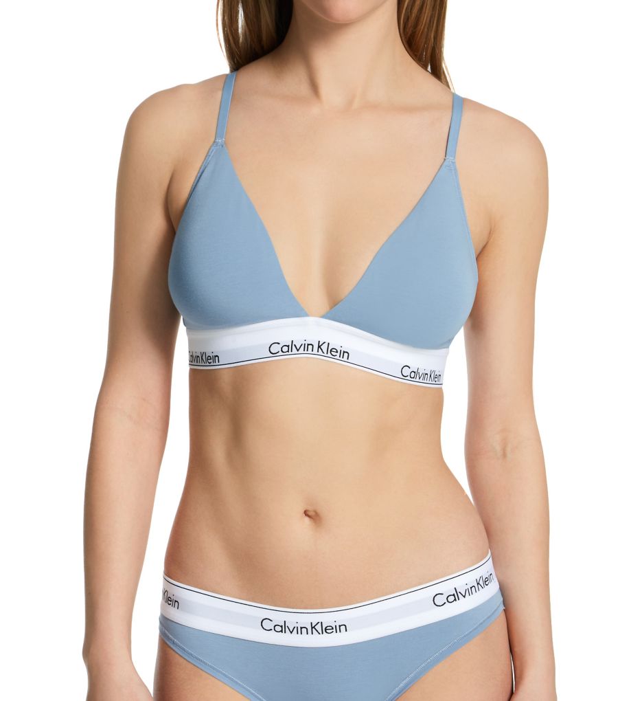 Buy Calvin Klein Blue Modern Cotton Lined Triangle Bralette from