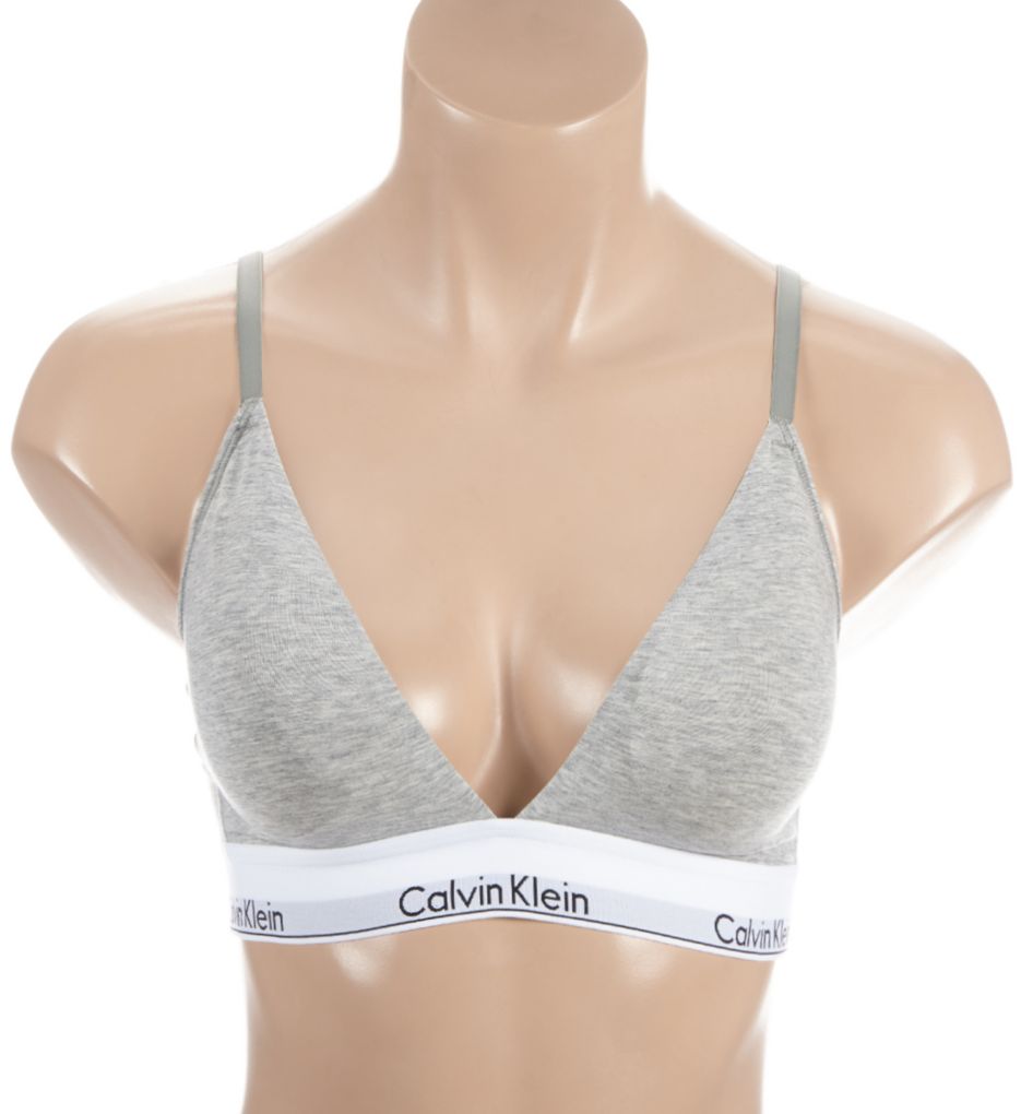 Modern Cotton Lightly Lined Triangle Bralette Grey Heather