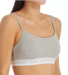 CK One Cotton Unlined Bralette Grey Heather L