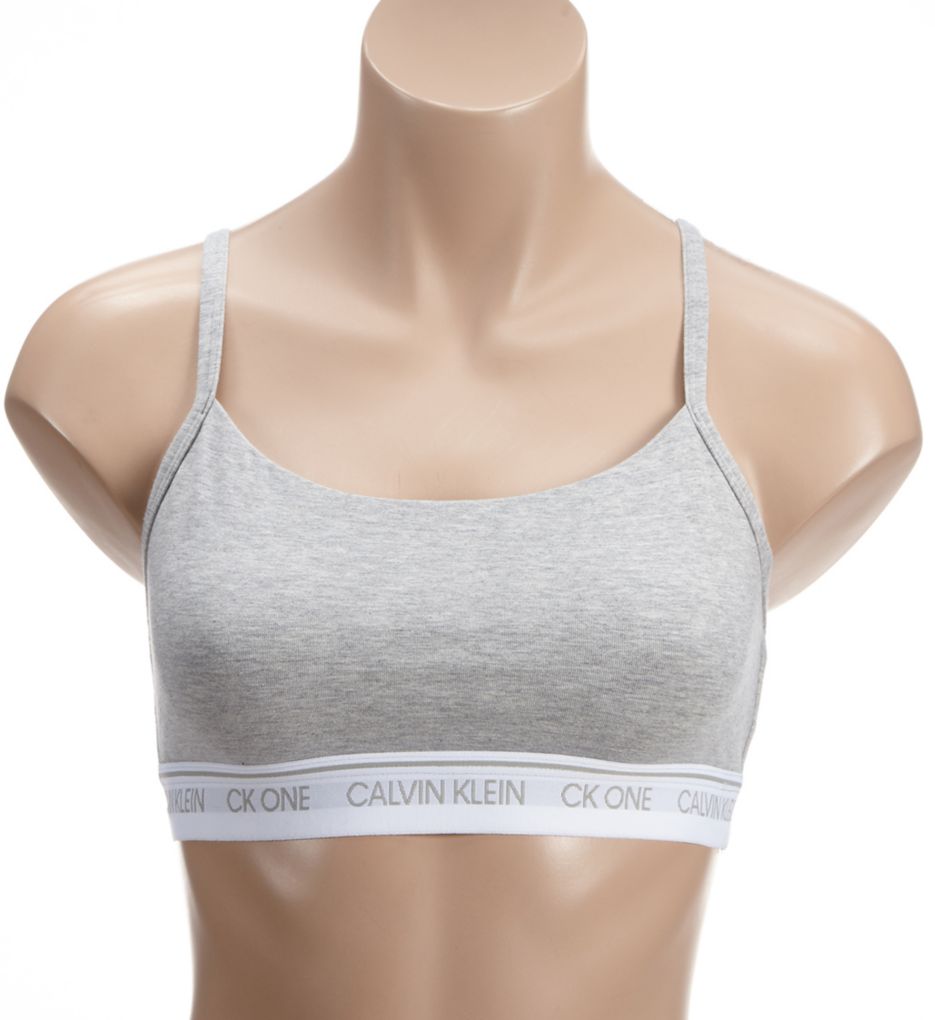 Calvin Klein CK One Cotton Unlined Bralette Heather Grey QF5727