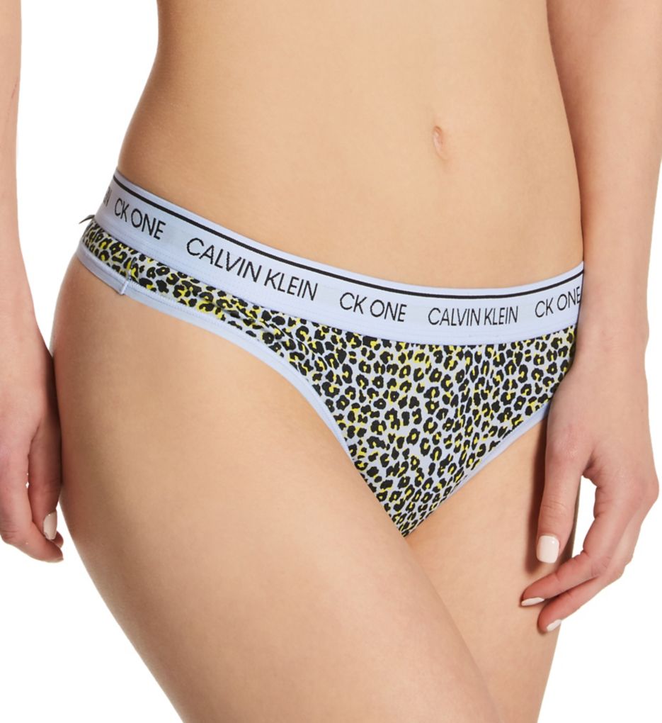 Calvin Klein Women's CK One Cotton Thong Panty in Cheetah Print River | Size XS | HerRoom.com