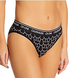 CK One Cotton Bikini Panty Outline Star Print M