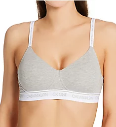 CK One Cotton Lightly Lined Bralette Grey Heather XL