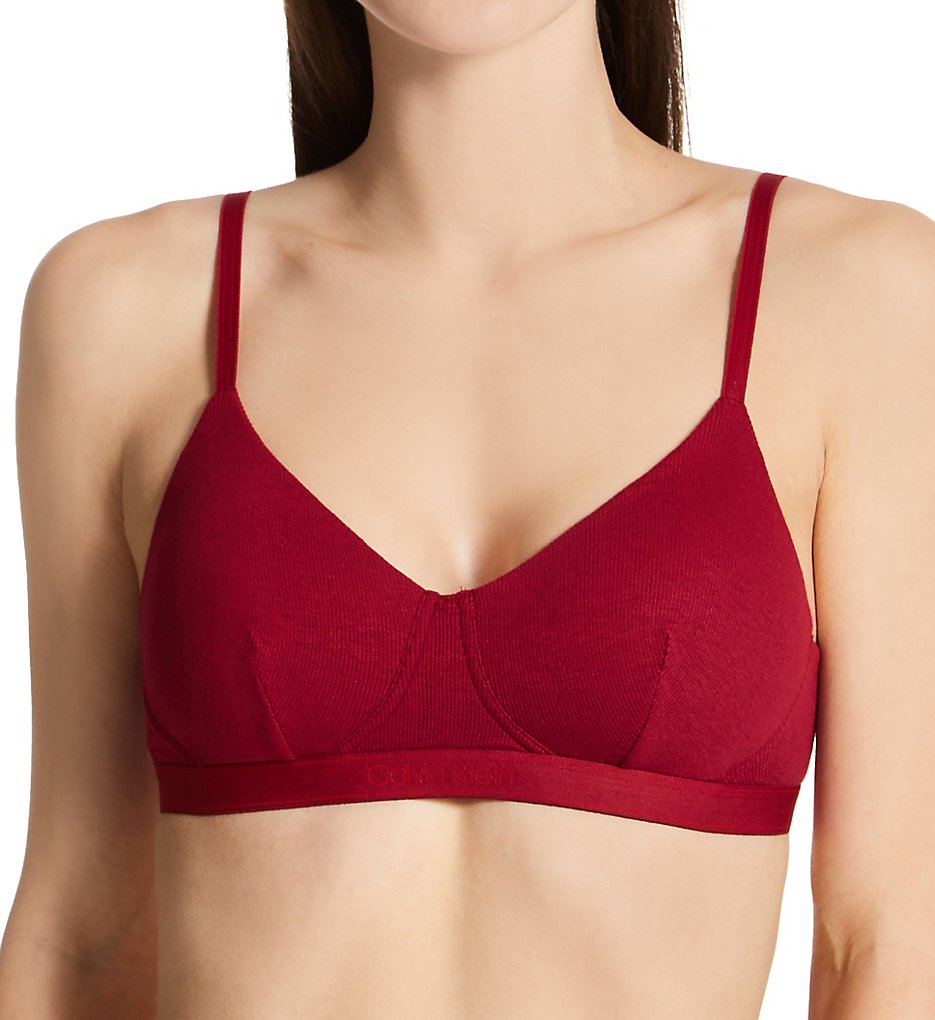 Calvin Klein - Calvin Klein QF6439 Pure Ribbed Lightly Lined Bralette (Rebellious XL)