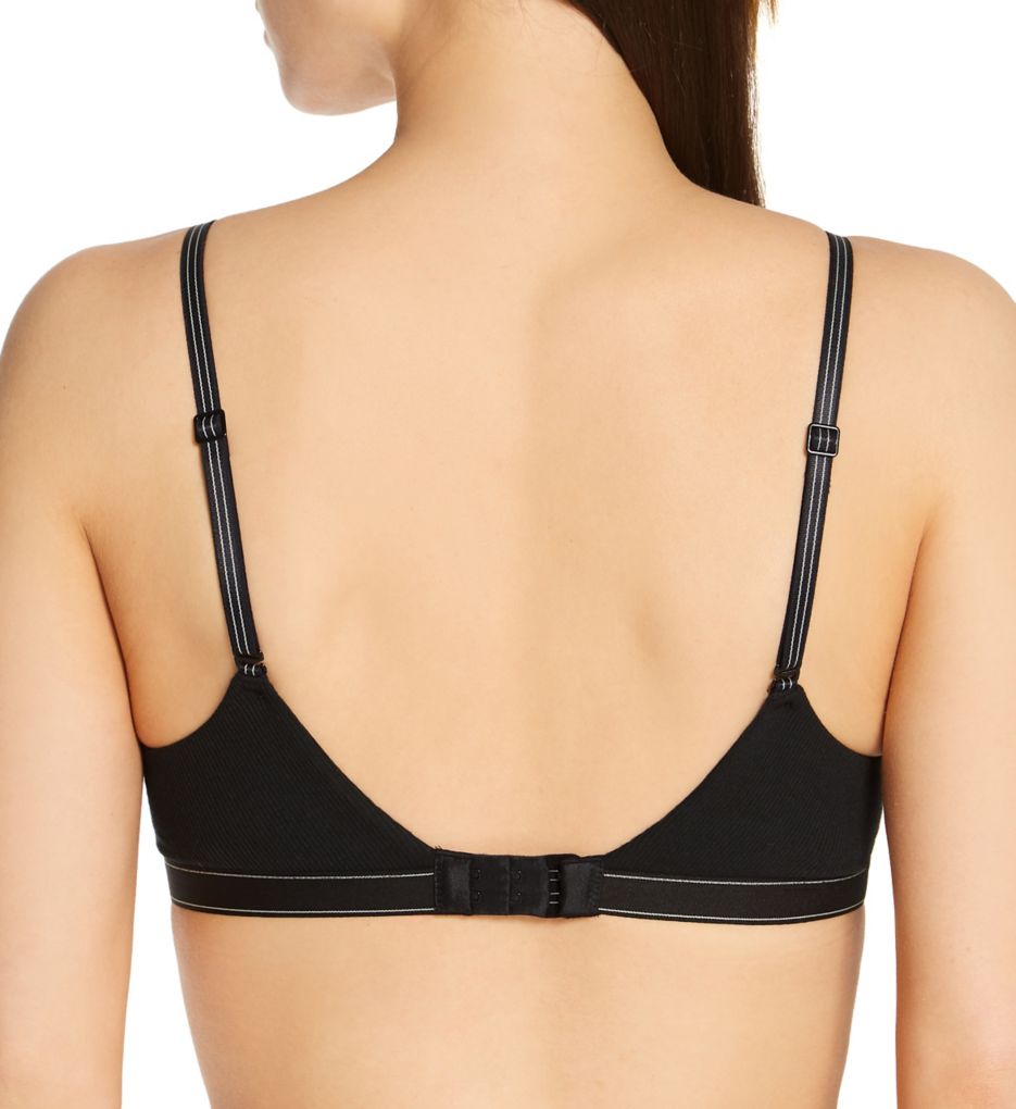 Pure Ribbed Lightly Lined Bralette Black XL by Calvin Klein