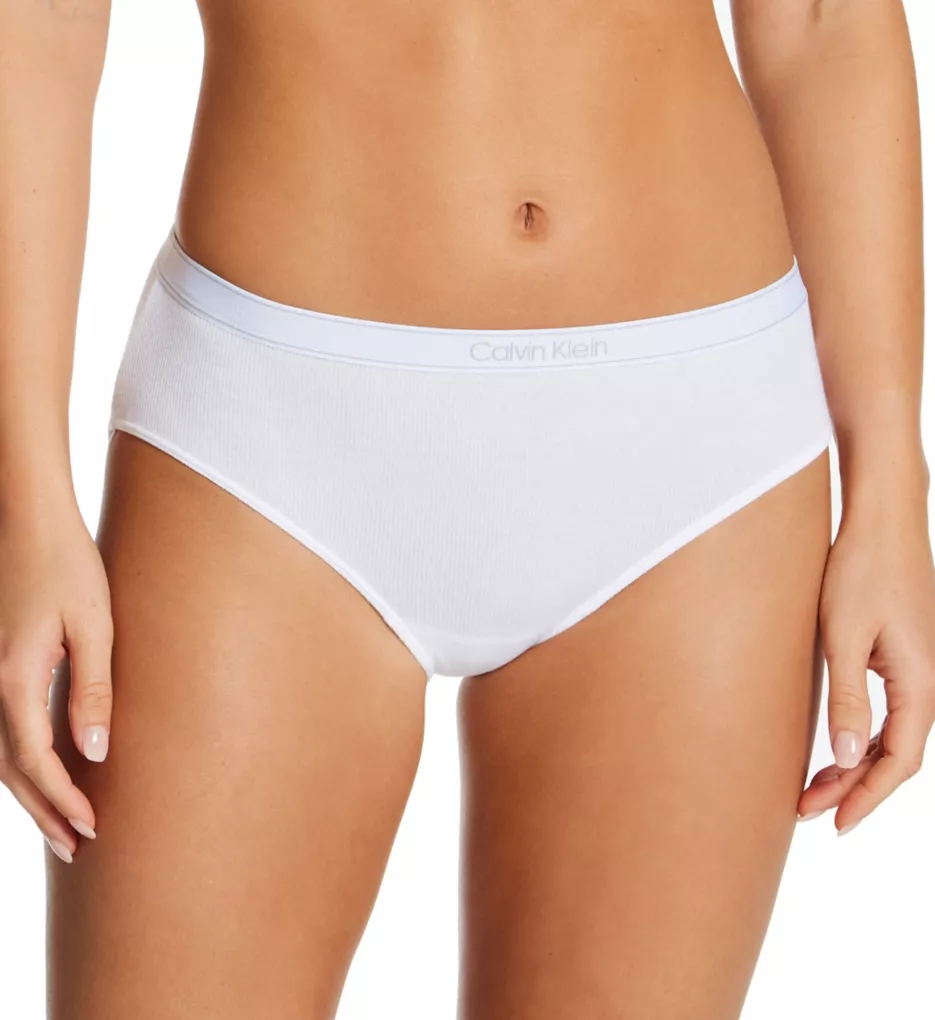 Calvin Klein Womens Pure Ribbed Cheeky Bikini Underwear,Barely