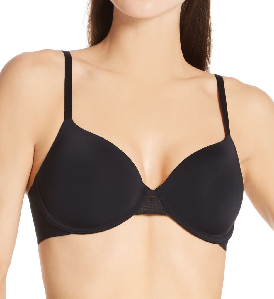 Calvin Klein Women's Perfectly Fit Flex Push Up Plunge Bra In Black | QF5613