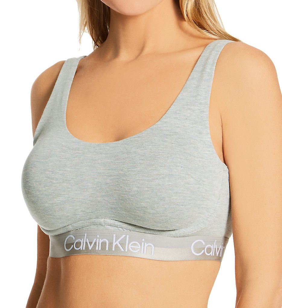 Calvin Klein : Calvin Klein QF6685 Structure Cotton Triangle Bralette (Grey Heather XS)