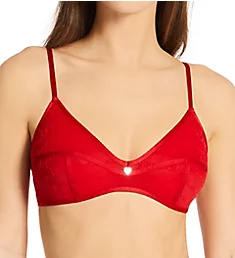 I Heart You Unlined Triangle Bralette Rustic Red XS