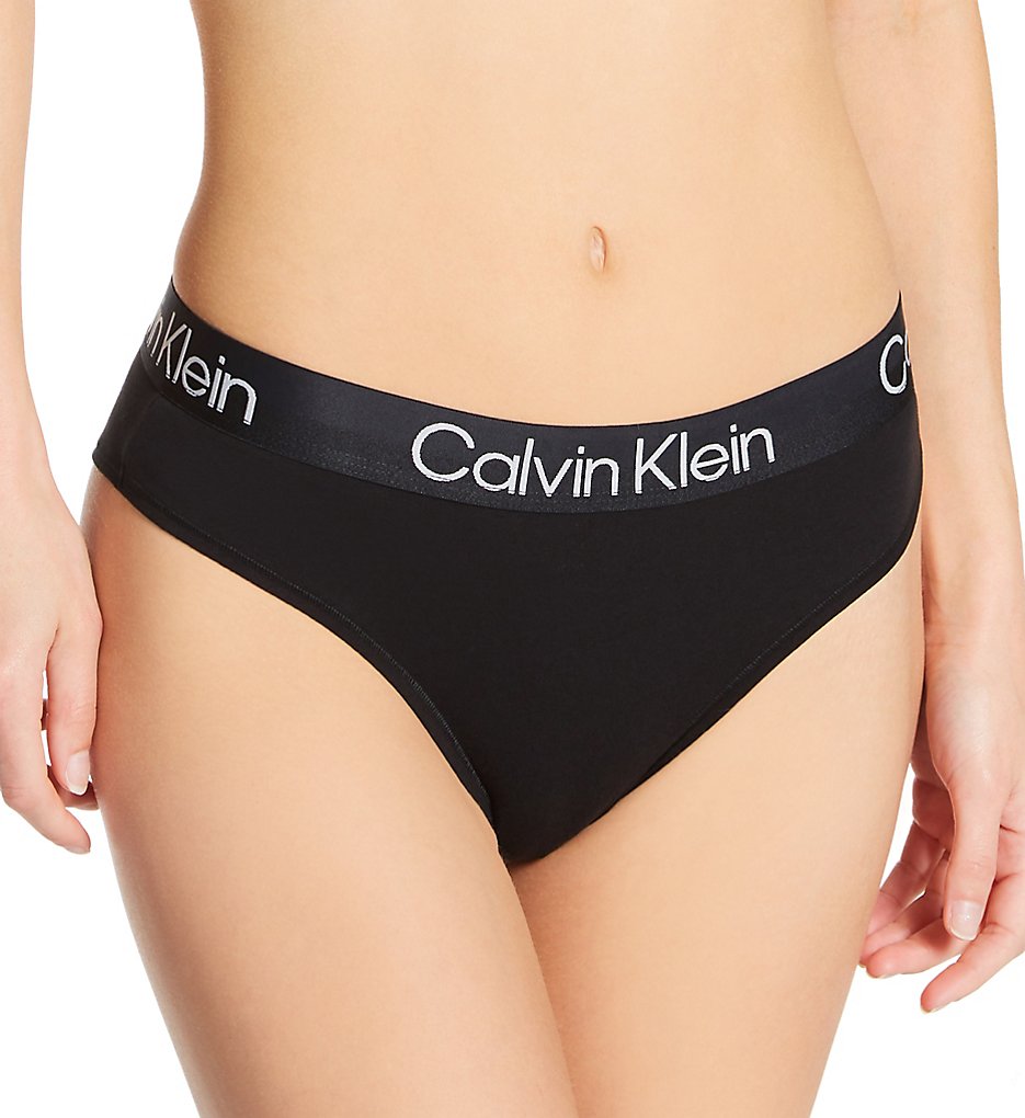 Calvin Klein - Calvin Klein QF6718 Structure Cotton High Cut Brazilian Panty (Black XS)
