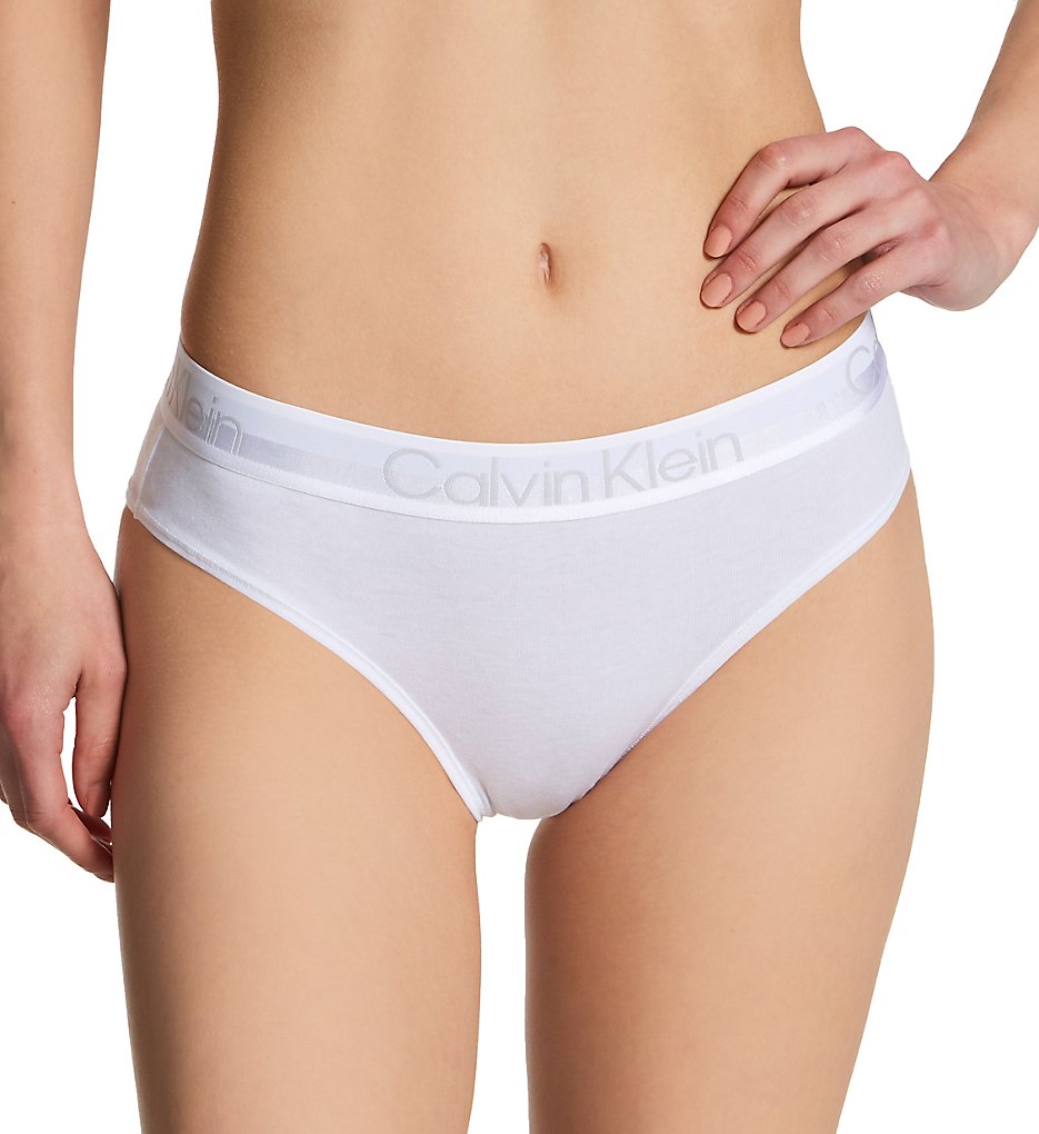 Calvin Klein - Calvin Klein QF6718 Structure Cotton High Cut Brazilian Panty (Classic White XS)