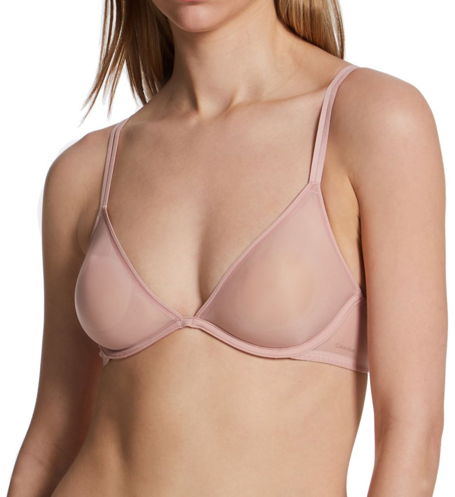 Sheer Marquisette Unlined Plunge Bra-acs