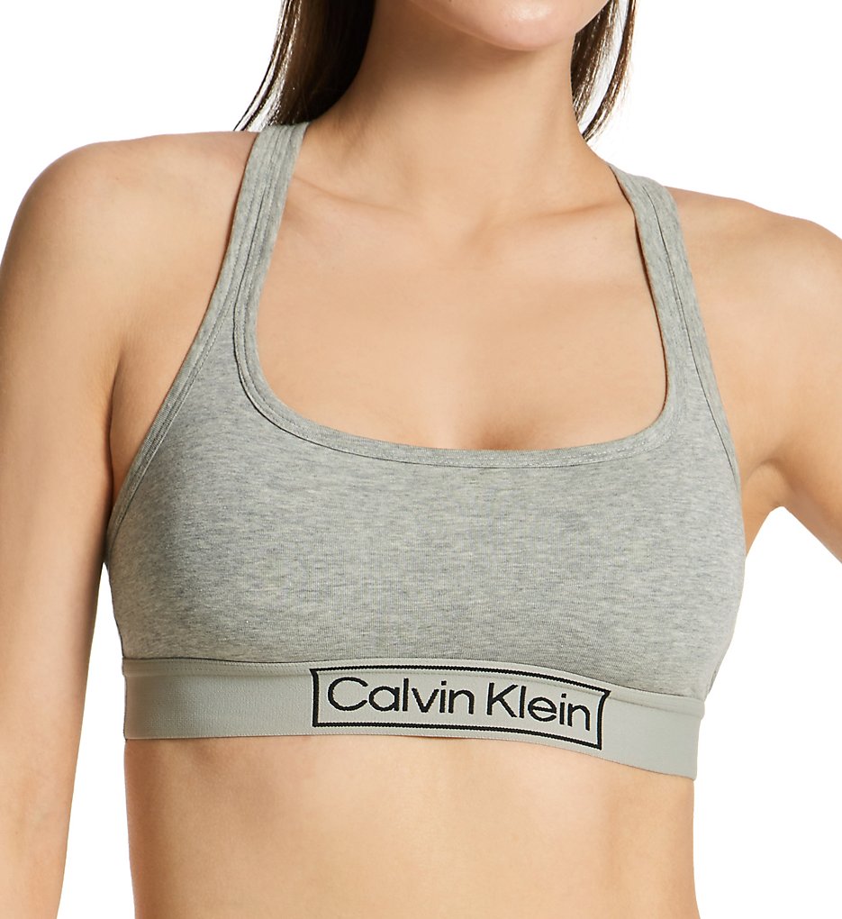 Calvin Klein : Calvin Klein QF6768 Heritage Unlined Bralette (Grey Heather XL)