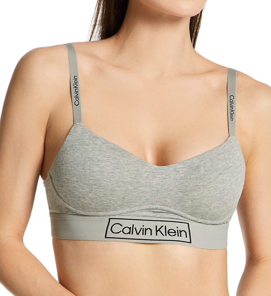 Calvin Klein : Calvin Klein QF6770 Heritage Lightly Lined Bralette (Grey Heather XS)