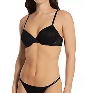 Sheer Marquisette Lightly Lined Demi Bra Black 34B
