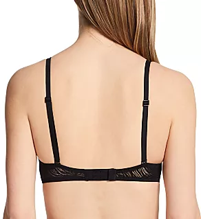 Sheer Marquisette Lightly Lined Demi Bra Black 34B