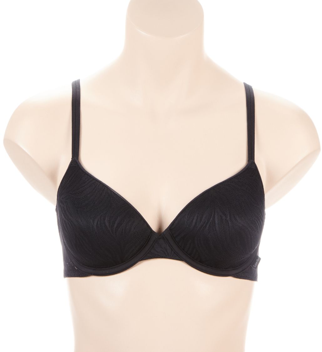 Calvin Klein Sheer Marquisette Lightly Lined Demi Bra Black 34DD  - Image 1