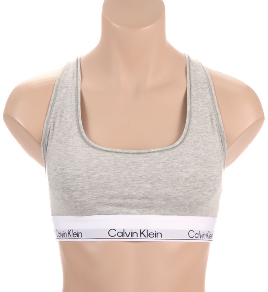 Calvin Klein Icon Cotton Modal Unlined Bralette Grey Heather L  - Image 1
