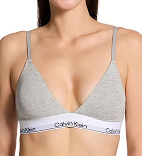 Icon Cotton Modal Lightly Lined Triangle Bra Grey Heather XS