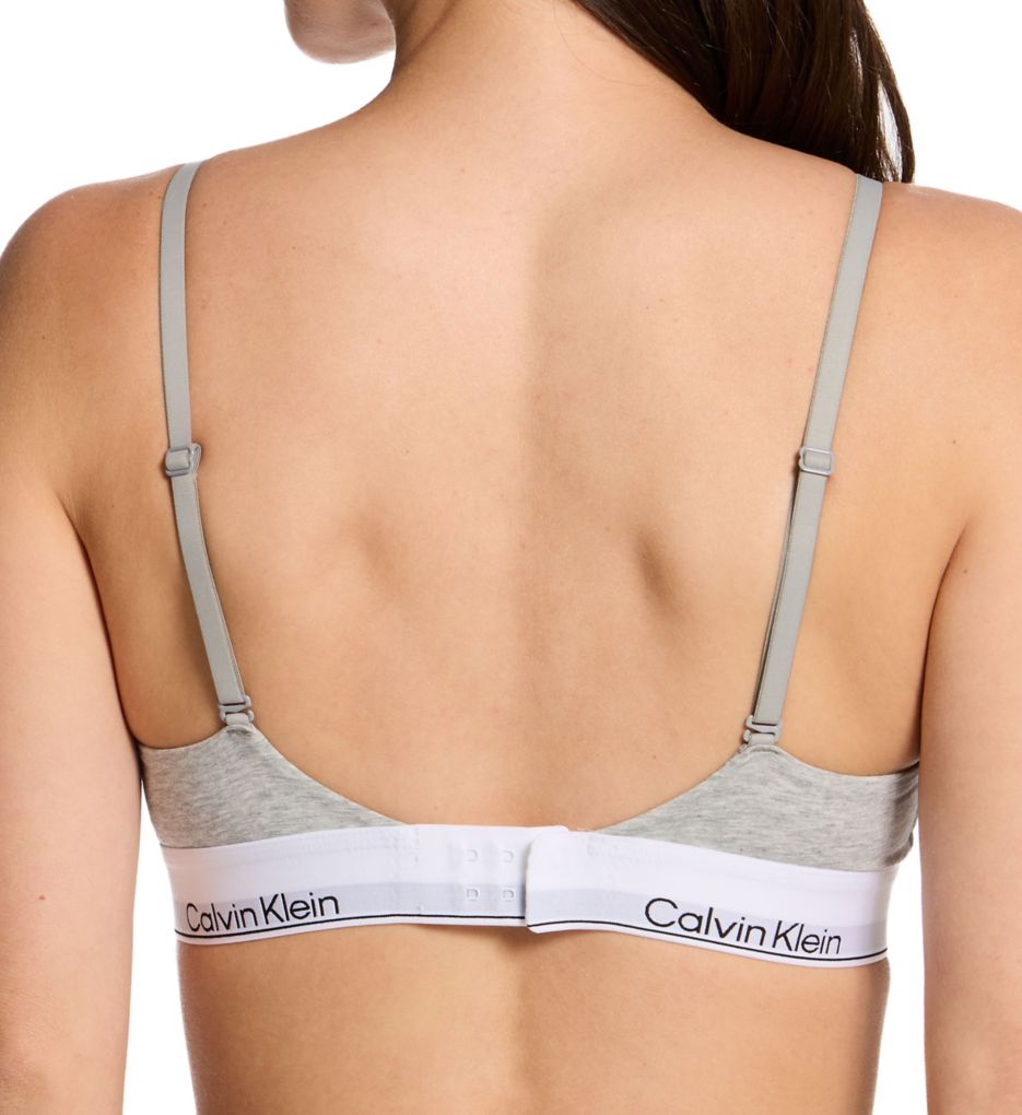 Calvin Klein Icon Cotton Modal Lightly Lined Triangle Bra Grey Heather S  - Image 2