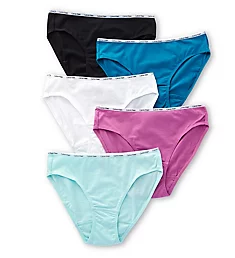 Cotton Stretch Bikini Panty - 5 Pack BlackWhiteBluePeony S