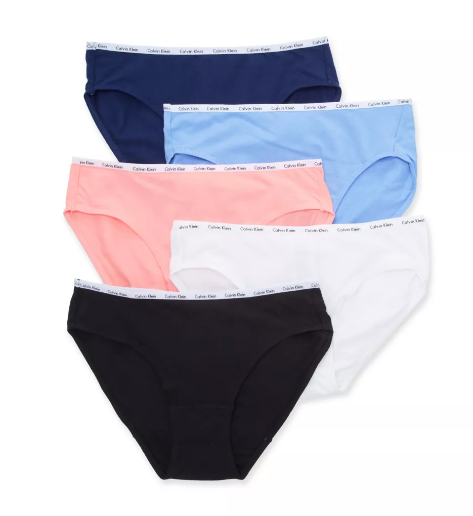 Cotton Stretch Bikini Panty - 5 Pack WhiteBlackPurplePink S