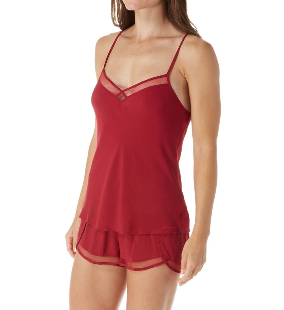 Mesh Trim Camisole and Short Sleep Set