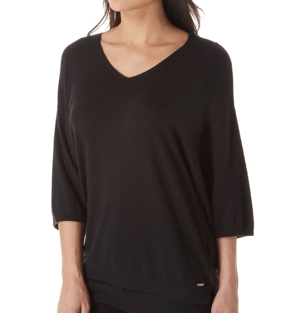 Sweaters 3/4 Sleeve V-Neck PJ Top-acs